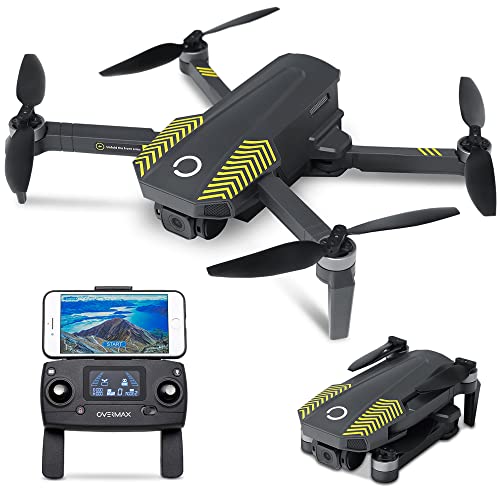 Overmax X Bee Drone Telecomandato Con Videocamera 4K Fpv Live Con Wifi A 5 Ghz, Portata 600 Metri, Velocità Fino A 40Km/H, Classe C0 Gps, Batteria 182