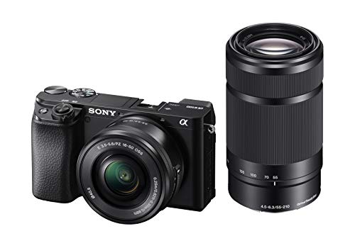 Sony Alpha 6100Y - Kit Fotocamera Digitale Mirrorless Con Obiettivi Intercambiabili Selp 16-50Mm + Sel 55-210Mm, Sensore Aps-C, Video 4K, Real Time Ey