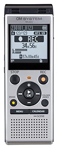 Om System Ws-882 Registratore Vocale Digitale Di Alta Qualità Con Microfoni Stereo, 6 Scene Di Registrazione, Usb Diretta, Filtro Voce Low-Cut, Memori