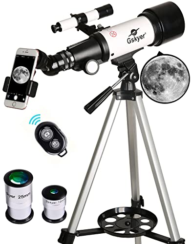 Gskyer Telescopio, Apertura 70 Mm, 400 Az, Rifrazione Astronomica Per Bambini E Principianti Telescopio Da Viaggio Adulto D-70400