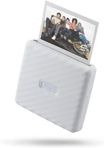 Fujifilm Instax Link Wide Ash White | Stampante Compatta Per Smartphone | Stampa A Sviluppo Istantaneo In Grande Formato Wide | App Per La Personalizz