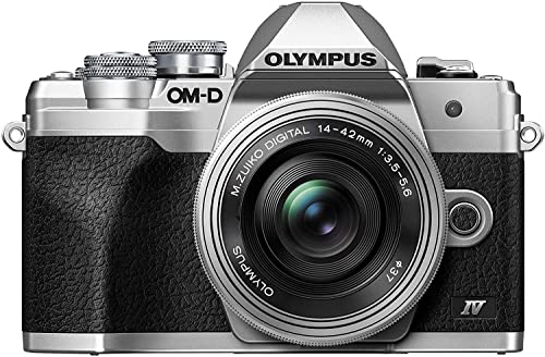 Fotocamera Olympus Om-D E-M10 Mark Iv Con Sistema Micro Quattro Terzi, Sensore Da 20 Mp, Mirino Elettronico, Video 4K, Wi-Fi, Argento, Incl. M.Zuiko D
