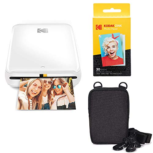 Kodak Step Stampante Fotografica Wireless Portatile Con Tecnologia Zink Zero Ink (Bianca) Pacchetto Viaggio