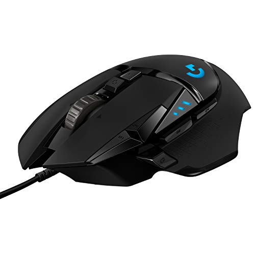 Logitech G502 Hero Mouse Gaming Prestazioni Elevate, Sensore Hero 25K, 25.600 Dpi, Rgb, Pesi Regolabili, 11 Pulsanti Programmabili, Memoria Integrata,