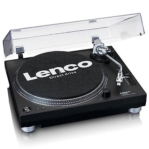 Lenco 810056 Giradischi Usb L-3809 Con Azionamento Diretto - Preamplificatore - 33 E 45 Giri/Min - Mmc - Rca - Line Out - Nero