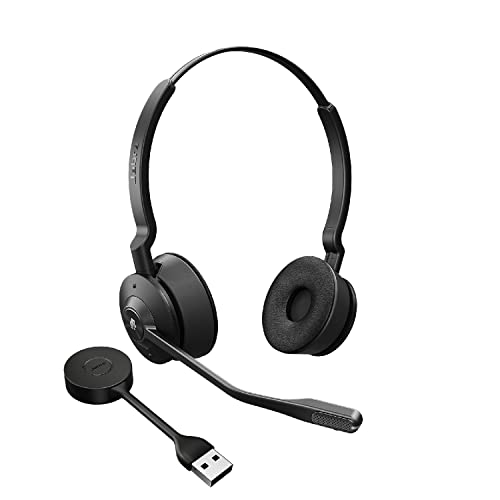 Jabra Engage 55 Cuffie Wireless Stereo Con Adattatore Dect Usb-A Link 400 - Microfono Con Cancellazione Del Rumore, Ampia Portata - Certificazione Ms