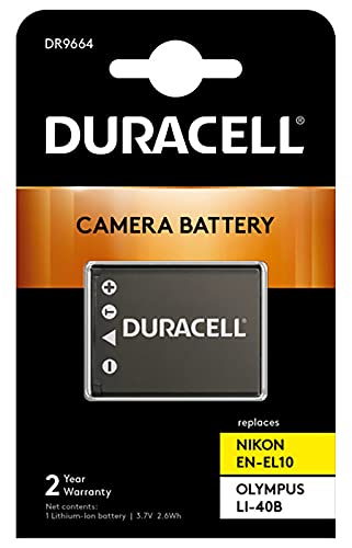 Duracell Dr9664 Batteria Per Nikon En-El10, Olympus Li-40B, 3.7 V, 700 Mah, Nero