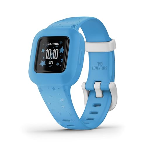 Garmin Vivofit Jr.3 (Stars Blue), Orologio E Activity Tracker Per Bambini, Display A Colori, Passi, Sonno, Cinturino In Silicone, App Interattiva, Aut