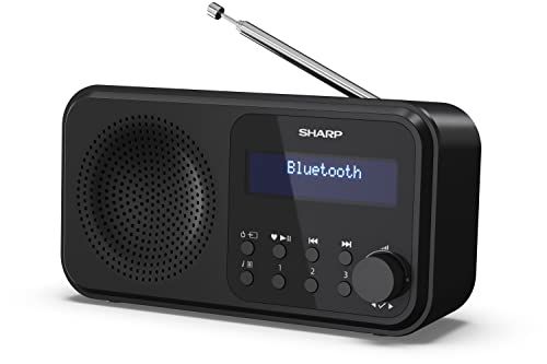 Sharp Radio Digitale Portatile Dr-P420 (Dab/Dab+/Fm Con Rds, Usb, Bluetooth 5.0, Funzioni Di Sveglia Con Jack Da 3,5 Mm), Nera