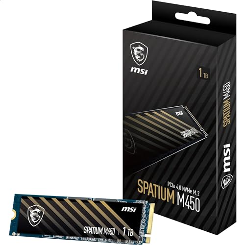 Msi Ssd Spatium M450 Pcie 4.0 Nvme M.2 1Tb Read/Write 3600/3000 Mbps
