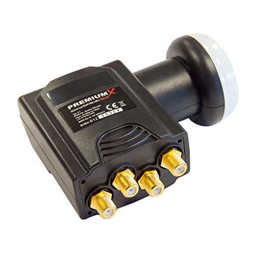 Premiumx Deluxe Quattro Lnb Per Ricezione Satellitare Digitale Dvb-S2 Per Più Utenti Con Multiswitch Hd, Hd +, Fullhd, Uhd 4K E 8K