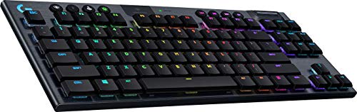 Logitech G915 Lightspeed Tkl Tastiera Gaming Wireless Meccanica Tenkeyless, Profilo Ribassato, Gl-Tactile Switches, Lightsync Rgb, +40 Ore Durata Batt