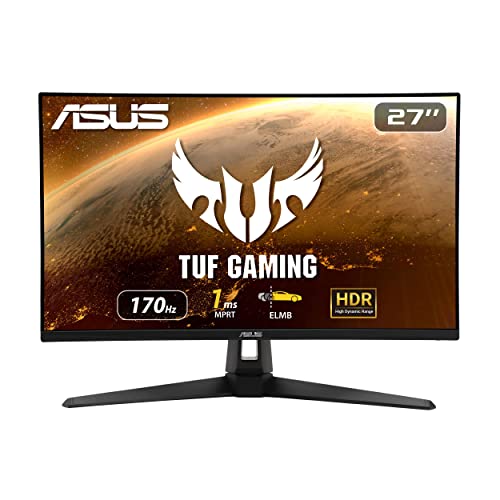 Asus Tuf Gaming Vg27Aq1A Monitor Gaming 27”, Wqhd (2560X1440), 170Hz, Ips, Tempo Di Risposta 1Ms, G-Sync, Extreme Low Motion Blur, Tecnologia Shadow B