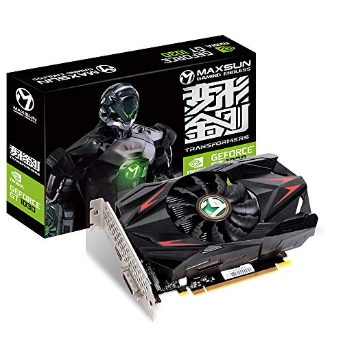 Scheda Video Maxsun Nvidia Geforce Gt 1030 2Gb Gddr5 Scheda Grafica Gpu Mini Itx Design, Hdmi, Dvi-D, Sistema Di Raffreddamento A Ventola Singola