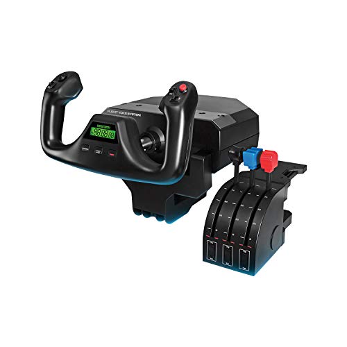 Logitech G Saitek Pro, Sistema Leva Di Controllo Di Volo, Quadrante Acceleratore Per Simulazioni Professionali, Stelo Acciaio, 75 Controlli Programma