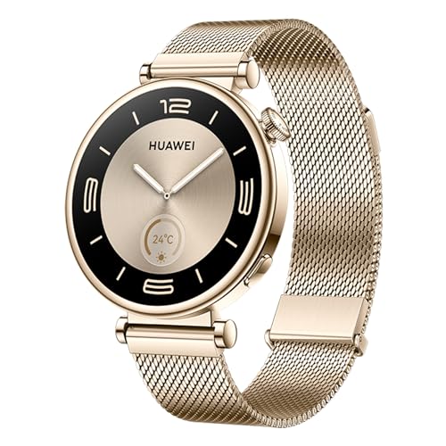 Watch Gt4 41Mm (Aurora-B19M) (Gold/Weiß, Goldenes Milanese-Armband)
