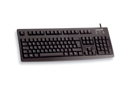 Cherry G83-6105, Layout Tedesco, Tastiera Qwertz, Tastiera Cablata, Comodo Funzionamento Con Tasti Morbidi, Compatta, Resistente, Riciclabile, Nera