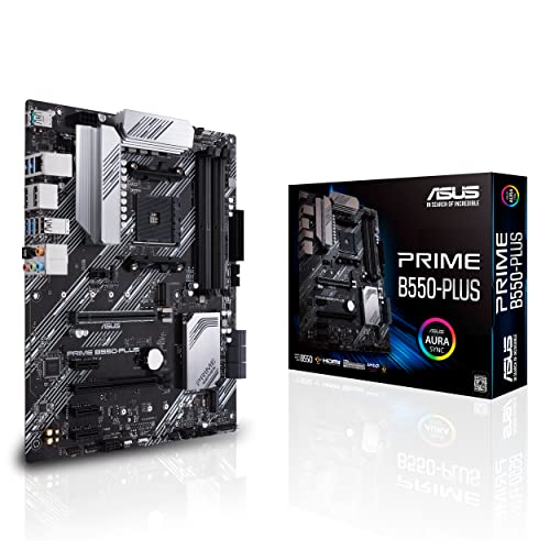 Asus Prime B550-Plus, Scheda Madre Atx Amd B550 (Ryzen Am4), Pcie 4.0, Doppio M.2, 1 Gb Lan, Hdmi, Dp, Sata 6 Gbps, Usb 3.2 Gen 2 Type-A E Type-C, Con