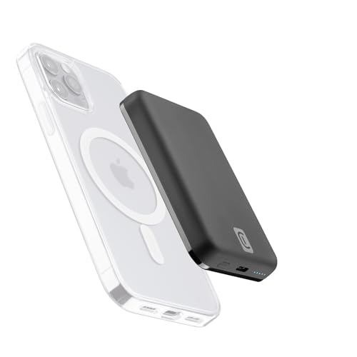 Cellularline | Wireless Power Bank Mag 5000 | Caricabatterie Portatile Compatibile Con Ecosistema Mag Safe - Capacità 5000Mah - Carica Wireless 7.5W -