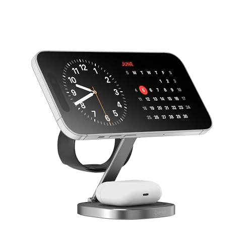 Xlayer Magfix Pro 3 In 1 Stazione Di Ricarica Apple Wireless Charger | Pieghevole | Standby | Compatibile Magsafe | Magnetico | Induttivo | Senza Fili