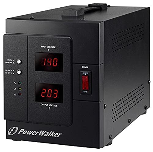 Bluewalker - Avr 3000 / Siv - Regolatore Di Tensione (230V, 50 / 60Hz, 3000 Va, 2400W, Tipo F (Schuko), Terminale) Nero