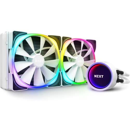 Nzxt Kraken X63 Rgb 280Mm - Rl-Krx63-Rw - Aio Rgb Cpu Liquid Cooler - Rotating Infinity Mirror Design - Powered By Cam V4 - Rgb Connector - Aer Rgb V2