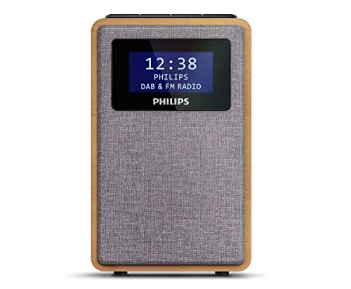 Philips Audio R5005/10 Radiosveglia Driver Dell'Altoparlante Full-Range Da 2.5", Design Compatto, Radio Dab+/Fm, Display Nero Lucido, Allarme Doppio