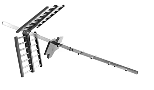 Antenna Per Tv Esterna One For All - Pronta Per Il Dtt Nel Raggio Di 50Km-Antenna Tv Digitale Hd - Resistente All'Acqua -Sv9453, Nero