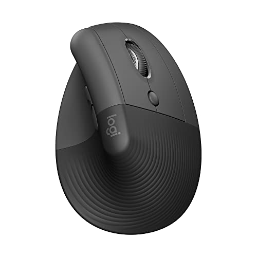 Logitech Lift Mouse Ergonomico Verticale, Senza Fili, Ricevitore Bluetooth O Logi Bolt Usb, Clic Silenziosi, 4 Tasti, Compatibile Con Windows / Macos