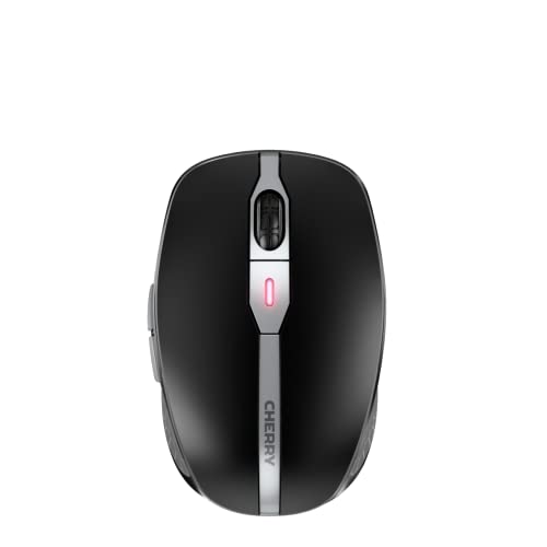 Cherry Mw 9100, Mouse Wireless E Ricaricabile, Connessione Tramite Bluetooth O Radio 2,4 Ghz, Sensore Preciso 2400 Dpi, Crittografia Aes-128, Nero