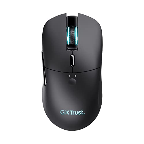 Trust Gaming Gxt 980 Redex Mouse Gaming Wireless Ricaricabile, 200-10.000 Dpi, Rgb, 6 Pulsanti Programmabili, Ricarica Via Cavo Type C, Per Pc, Laptop