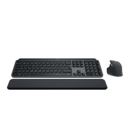 Logitech Mx Keys S Combo: Mx Master 3S, Mx Keys S & Mx Palm Rest - Grafite, Layout Tedesco Qwertz
