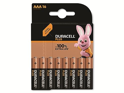 Duracell Plus-Aaa Cp16 - Batteria Alcalina Micro (Aaa), 1,5 V, 16 Pezzi