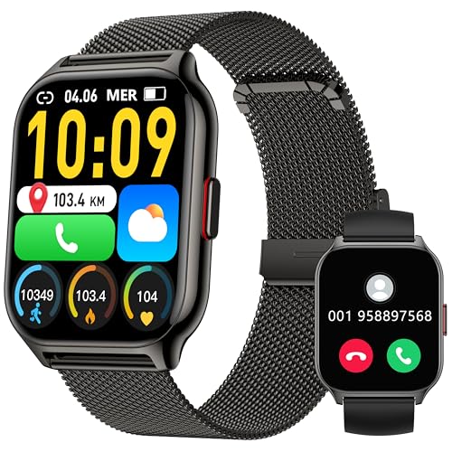 Zoskvee Smartwatch Uomo Donna, Effettua/Rispondi Alle Chiamate, 2.0" Fitness Orologio, 100+ Modalità Sportive, Monitoraggio Spo2/Sonno/Pressione Sangu