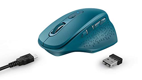 Trust Ozaa Mouse Wireless Ricaricabile, Ergonomico, Sei Pulsanti, Due Pulsanti Silenziosi, Ricevitore Usb Plug And Play, Senza Fili, Per Computer, Des