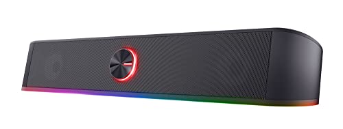 Trust Gaming Gxt 619 Thorne Soundbar Pc Illuminata Rgb, 12W, Casse Pc, Stereo Speaker Con Illuminazione Regolabile, Alimentazione Usb, Jack Aux 3.5 Mm
