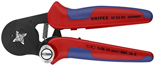 Knipex Pinza Per Terminali A Bussola, Con Regolazione Automatica Per Crimpaggio Laterale Brunita, Rivestiti In Materiale Bicomponente 180 Mm (Confezio