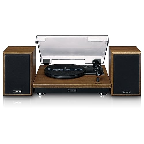 Lenco Ls-100 - Giradischi Hi-Fi Con Bluetooth 5.0 - Altoparlanti Esterni - 2 X 10 Watt Rms - Trasmissione A Cinghia - Arresto Automatico - Legno, 20 W