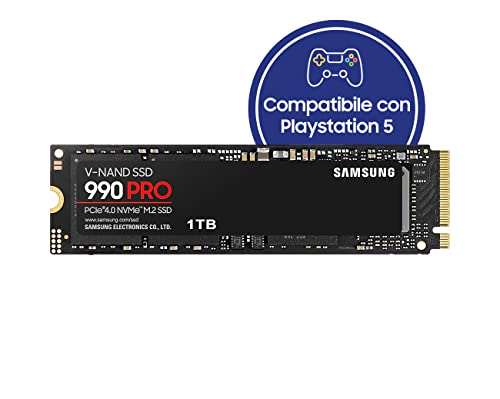 Samsung Memorie Mz-V9P1T0B 990 Pro Ssd Interno Da 1Tb, Compatibile Con Playstation 5, Pcie 4.0 X4 Nvme M.2