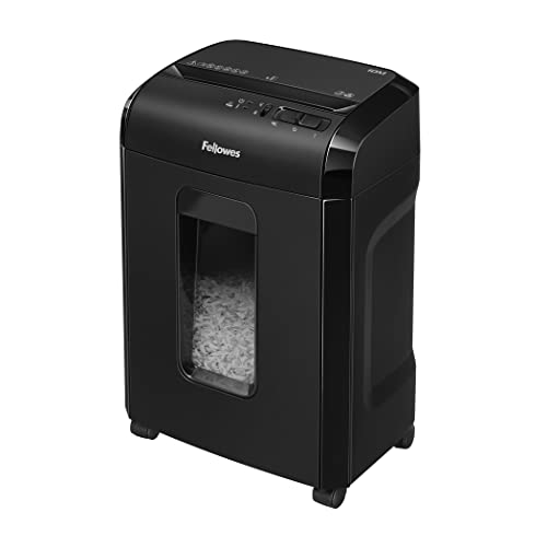 Fellowes Distruggi Documenti A Microframmento 10M, 10 Fogli, Per Casa E Piccolo Ufficio, Uso Personale, Cestino Da 19 Litri, Distruggidocumenti Con Bl