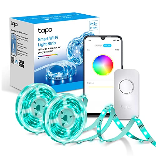 Tp-Link Tapo L900 Smart Wi-Fi Striscia Led, Controllo Vocale Compatibile Con Alexa E Google Assistant, 2 Confezioni Di Tapo L900-5 Con 1 Alimentatore,