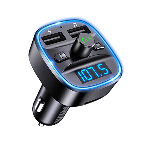 Oria Adattatore Caricabatteria Auto (Bluetooth V4.2 + Led Blu)
