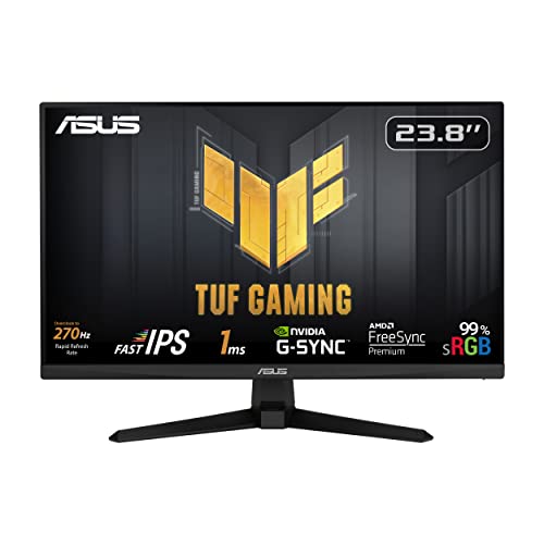 Asus Tuf Gaming Vg249Qm1A, Monitor Gaming 23.8”, Fullhd (1920X1080), Fino A 270Hz, Tempo Di Risposta 1Ms, G-Sync, Free-Sync Premium, Extreme Low Motio