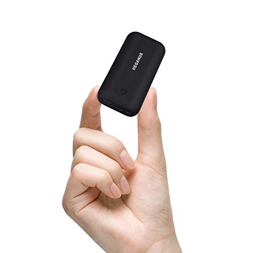 Hganus Mini Power Bank 10000Mah Leggero, Caricatore Portatile Type-C Veloce (2.4A Totale) Con 1 Uscite E 2 Ingressi Di Tipi Compatibile Universale Con