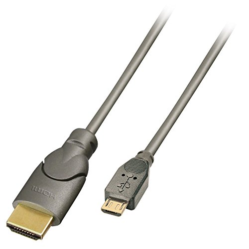 Lindy 41565 Video Cavo Adattatore (Hdmi, Micro-Usb, Maschio/Maschio, Antracite, 1920 X 1080 Pixels) 0.5M