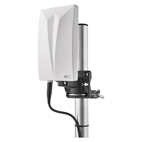 Emos Antenna Interna Ed Esterna Village, Antenna Attiva Universale Per Ricezione Remota (0-80 Km) Di Dvb-T2, Dab, Fm, Full Hd, Con Filtro Di Blocco Lt