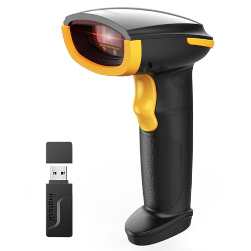 Inateck Lettore Di Codici A Barre Bluetooth, Lettore Di Codici A Barre Usb Wireless 1D Portatile, 1 Ricarica Al Mese, Scanner Con App E Sdk, Bcst-21