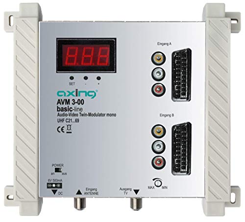 Axing Avm 3-00 Twin Av-Modulatore Audio Video Mono 2 X Uhf Due Canali
