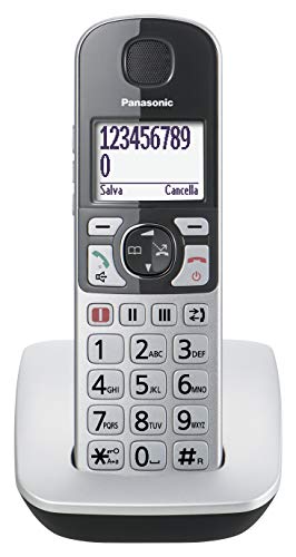 Panasonic Kx-Tge510Jts Telefono Cordless (Dect), Ampio Schermo Retroilluminato, Tasti Grandi, Tasto Amplificatore Ed Emergenza, Compatibilità Con Appa