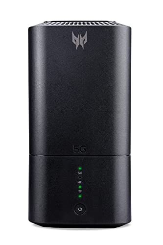 Acer Predator Connect X5 5G Router Wifi Con Sim 5G, Router Wifi 6 Dual Band, Processore Mediatek T750, Porta Wan/Lan 2.5Gbe, 2 Porte Lan 1 Gbe, 2 X An